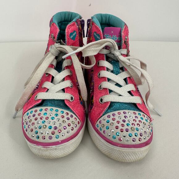 Skechers Twinkle Toes Girls Light Up Breeze High Top Sneakers Size 1 - Picture 2 of 8